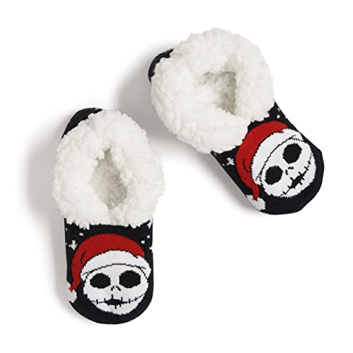 Disney 880643 Women'S Nightmare Teddy Fur Slipper Socks, Christmas Grey cover