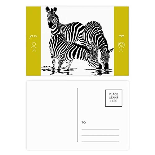 Cartes postales zèbres DIYthinker pour écrire un grand merci coloré