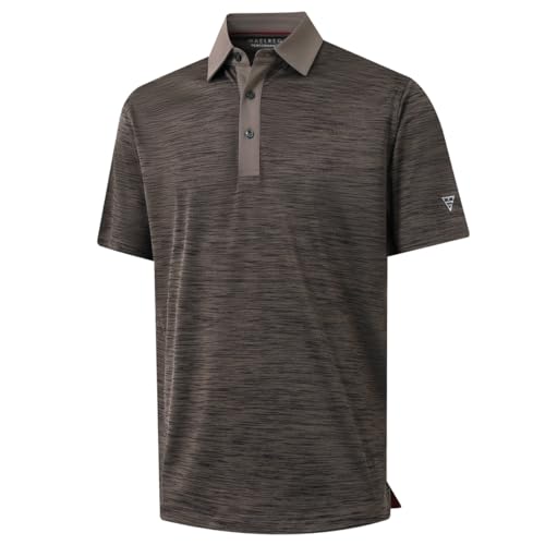 M MAELREG Golf Shirts for Men Dry Fit Short Sleeve Casual Performance Moisture Wicking Heather Pique Collared Polo Shirts