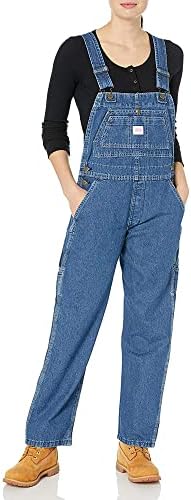 Key Apparel Enzyme Washed Denim Bib Overalls for Women - Work Utility & Safety Overalls & Coveralls - Indigo Blue (14/Regular)