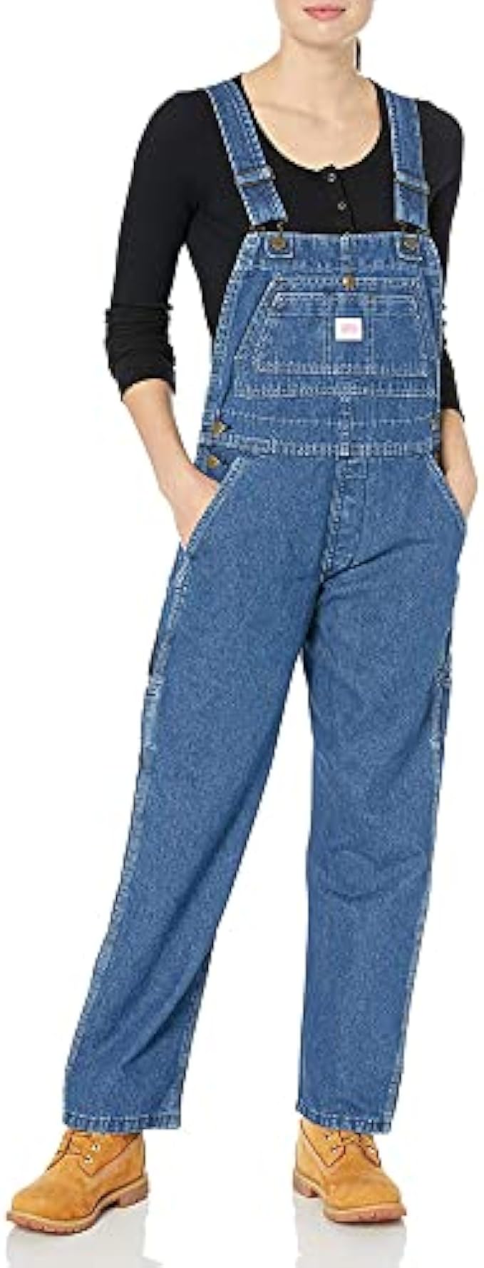 Key Apparel Women's Enzyme Washed Denim Bib Overalls