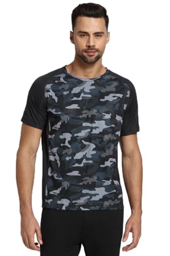 Image of Van Heusen Men Polyester Active Sports Swift Dry Regular Fit T-Shirt - Anti Microbial, Crew Neck
