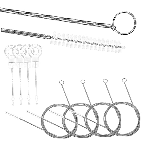 HOLIDYOYO 4-pack Drain Pipe Cleaner Brush Set Sink Drain Stick for Hair Solid Clogs Flexible Cleaning Brush for Kitchen Bathroom Shower