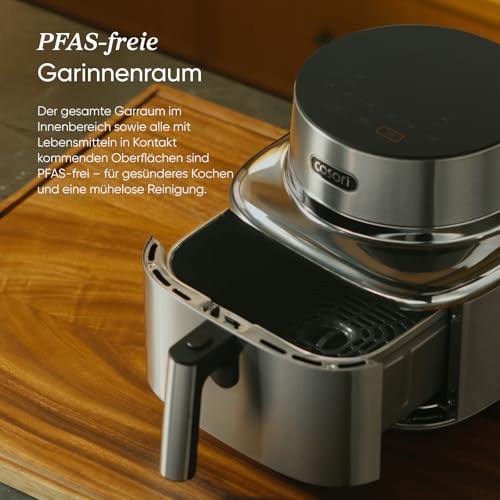Cosori Airfryer, Iconic Single, 96% Metall, Mit nahezu plastikfreiem Design