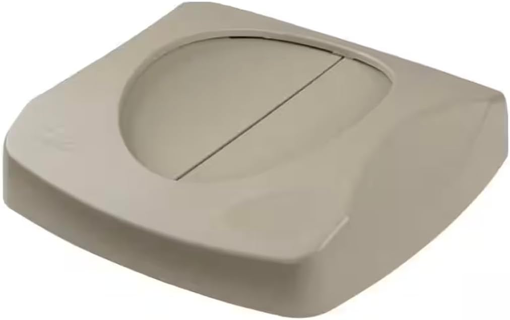 Square Swing Lid for 23 Gal. Trash Bin – Beige Plastic, Commercial Grade
