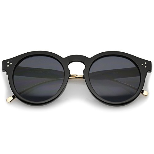 zeroUV Metal Temple Keyhole Bridge Neutral-Colored Lens P3 Round Sunglasses 50mm