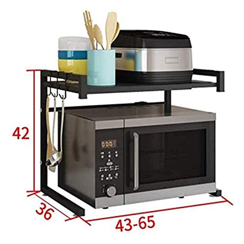 Support de micro-ondes rétractable et étagère de cuisine 2 niveaux - 3