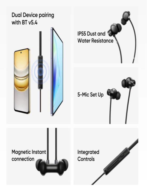 Image of STARLEOS Z3C True Wireless Neckband Earphones with Bluetooth 5.0, Black