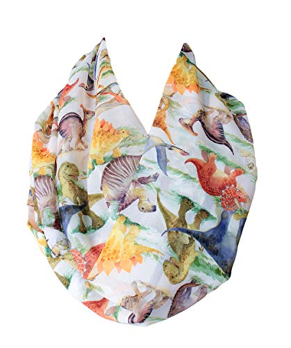 Etwoa Watercolor Dinosaurs Pattern Infinity Circle Scarf