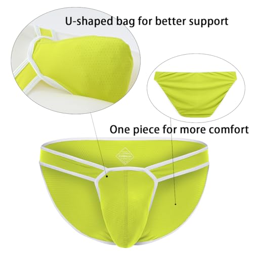 Men's Sexy Micro Mesh Briefs Bulge Enhancing Ball Pouch Breathable Low Rise Skimpy Underwear2