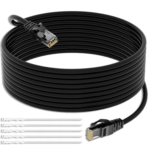 Mygatti 5M CAT5E Ethernet Netzwerkkabel,wasserdichtes UTP LAN und Patchkabel f&uuml;r den Au&szlig;enbereich,direkt verlegbar,RJ45,24AWG,1.0 Gbit/s,350 MHz,CCA,UTP,mit 25 Kabelbindern