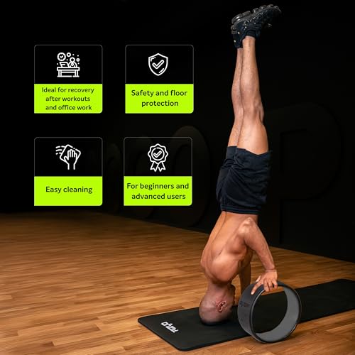 Fizyo Yoga und Pilates Rad Ø32 cm - Profirolle für Rückendehnung, Verbesserung des Gleichgewichtes und der Flexibilität, Rutschhemmende Rolle, Ideal für Asan und Wirbelsäulentherapie