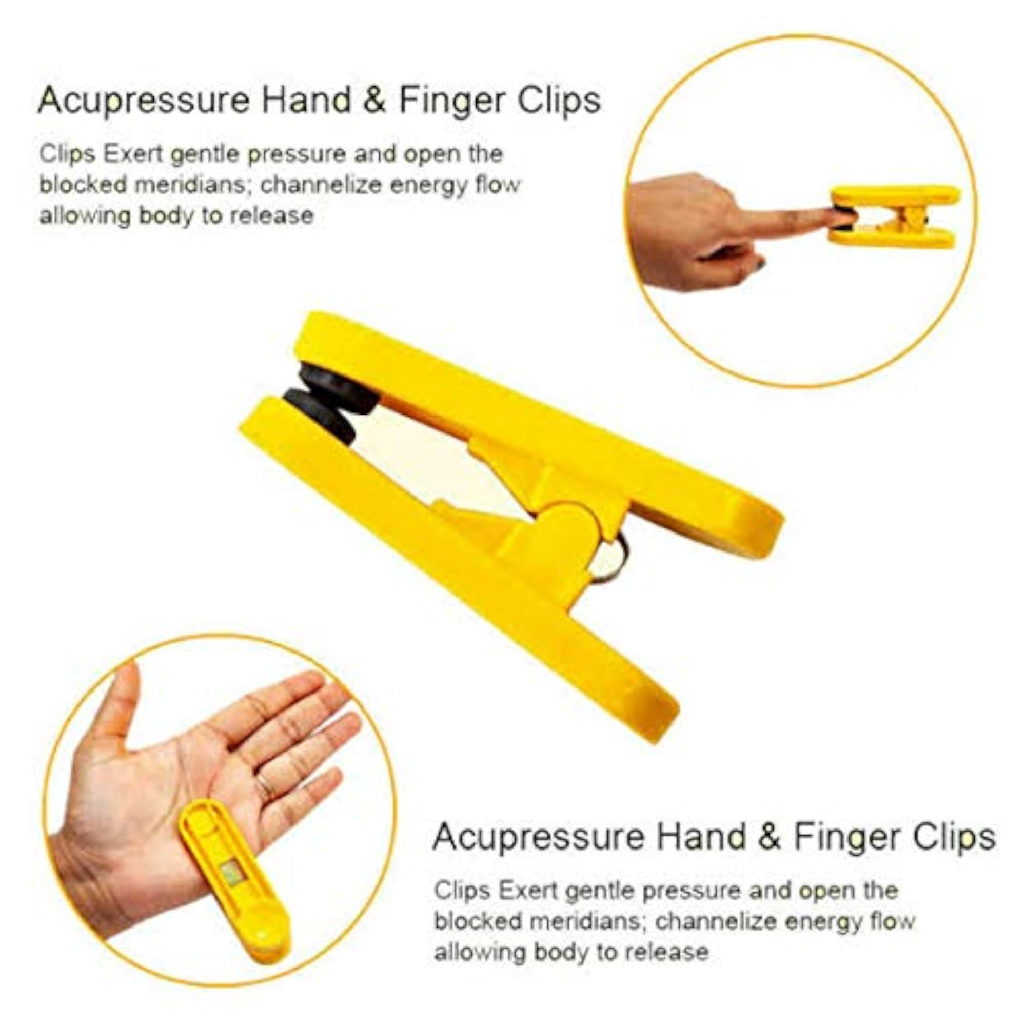 QIMACPLUS Acupressure Finger Clips -Set Of 6