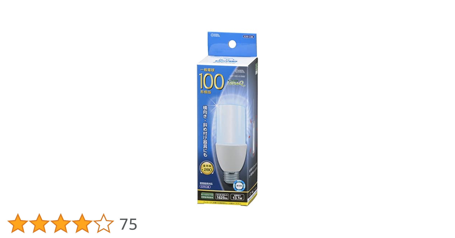 Amazon | LED電球 T形 E26 100形相当 昼光色 LDT13D-G IG92 06
