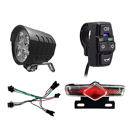 Junguluy Set di luci posteriori anteriori ed Ebike per bici