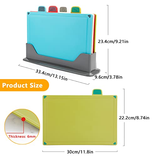 Tagliere di Plastica, Bpa-Free, 30x22cm 4 Pezzi