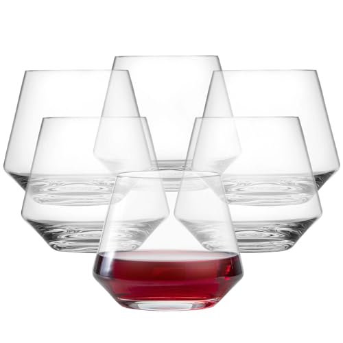 ZWIESEL GLAS Pure Stemless Burgundy Glass (Set of 6), Elegant Wine Glasses for Red Wine, Dishwasher-Safe Tritan Crystal Glasses, Made in Germany (17 Ounce)