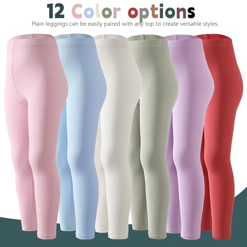 12 Pack Girls Leggings Toddler Girl Pants Casual Yoga Pants for Girls High Waisted Stretch Leggings Kids2
