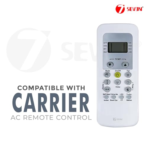 Image of 7SEVEN Compatible for Carrier Ac Remote Control RG56 /BGEF Model 148A Suitable for 1 1.5 2 Ton Spilt and Window Air Conditioner - Match Keys Exactly with Existing Remote Controller