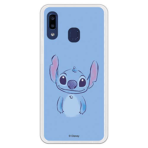 Funda para Samsung Galaxy A20E Oficial de Lilo & Stitch Stitch Azul para Proteger tu móvil. Carcasa para Samsung de Silicona Flexible con...