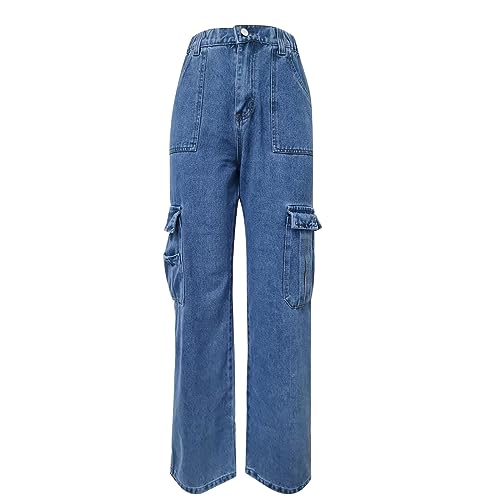 Wide Leg Jeans for Women Casual Loose Cotton Jeans High Waisted Relaxed-Fit Stretchy Baggy Y2K Trendy Denim Pants3