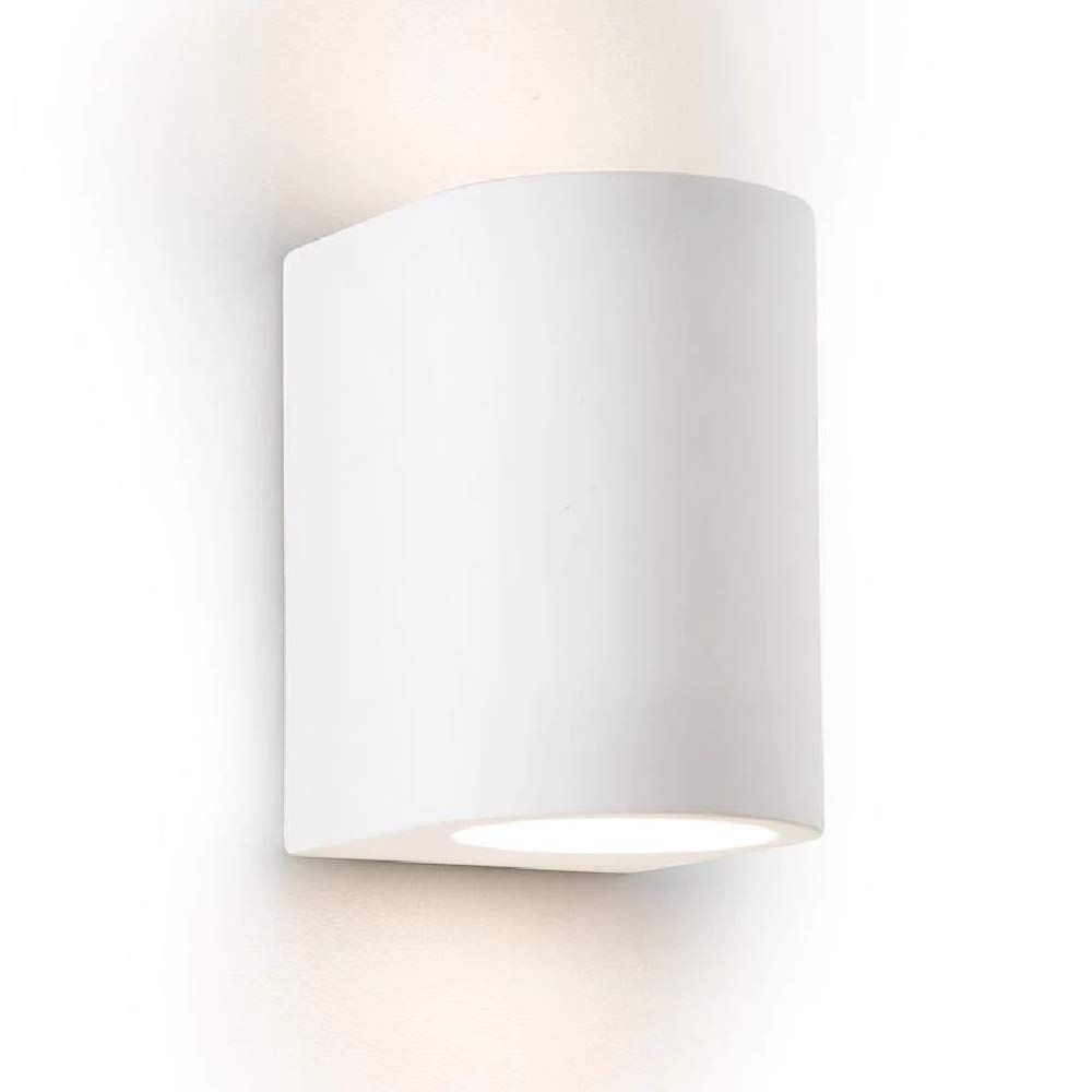 Searchlight 8436 Gypsum White Plaster Modern Cylinder Up & Down Wall Washer Light | Can be Painted Any Colour or Style | 1 x G9 Lamp Required (Not Included)