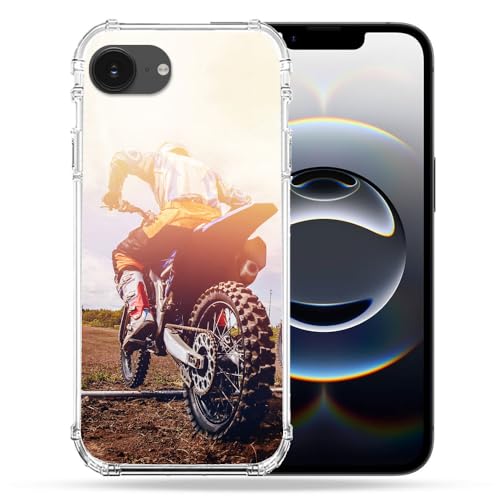 Coque iPhone 16e Moto Cross Soleil renforcée antichoc