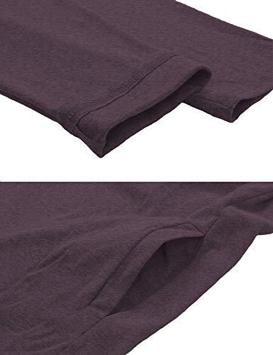 RAGEMALL Mens Long Cardigan Open Front Draped Lightweight Hooded Sweater with Pockets Burgundy_S4