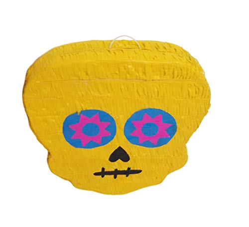 Traditional Day of the Dead Pinata | Sugar Skull “ Dia de Muertos “ Piñata | Mexican Calavera Decoration | Halloween Catrina Party Celebration | Cinco de Mayo Fiesta Supplies | Assorted Color