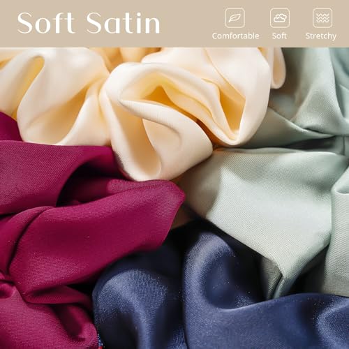 Lolalet Big Scrunchies for Women 5.9 Inch Large Satin Scrunchies, Jumbo Oversized Elastic Hair Ties - Image 4