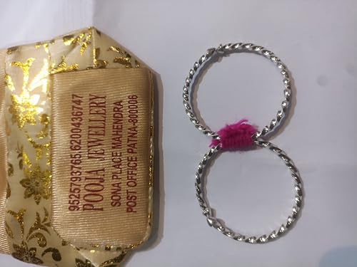Image of Pure Silver Bangles for Baby Girl and Boy - Pack of 2 Silver Bracelet Pair for Kids age kid 0 to 2 years old.