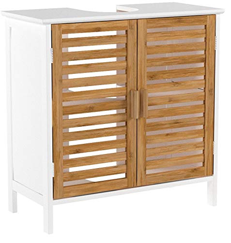 Premier Housewares Bamboo Under Sink Cabinet - White Premier Housewares Bamboo Under Sink Cabinet - White