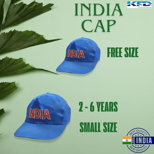 Image of Kaku Fancy Dresses School Team Cricket Sports Cap for Kids and Cricket Uniform Accessory - Blue