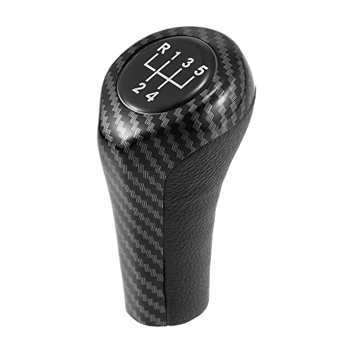 X Autohaux 5 Speed Manual Gear Stick Shift Knob Transmission Gear Lever Stick Shifter Handle Carbon Fiber Pattern For Bmw 1 Series E81 E82 E87 25117566267 #TOP12
