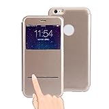 IPhone 6s Plus Case, IPhone 6 Plus Case, DDLBiz® Smart Slide Magnet Flip Leather Cover Case for iPhone 6 Plus/6S Plus 5.5Inch (Gold)