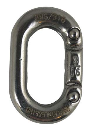 US STAINLESS Stainless Steel 316 Chain Connecting Link 3/16" 5mm Marine Grade Connector