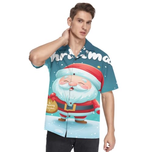Chemise Hawaïenne Père Noël Bleu : Finis les Pulls de Noël Trop Chauds