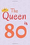 the Queen is 80: funny Design Journal Gifts for Women 80 Years Old Birthday gift notebook gifts ... Happy 80th Birthday Gift idea for Women,
