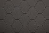 TIMBELA Bitumenschindeln-Set Hexagonal Rock H334BLACK, Schwarz Bitumen-Dacheindeckung M334 für Gartenhaus