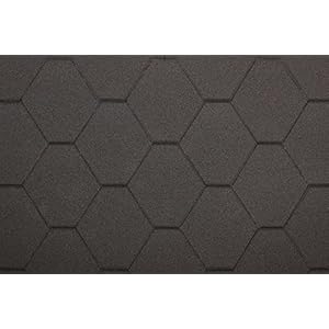 TIMBELA H334FBBLACK, Bitumenshinglezenset, zeshoekig Rock H334FBBLACK, zwart bitumen dakbedekking M334FB voor tuinhuis