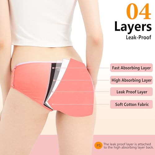 Teen Girls Period Panties For Heavy Flow High Absorbency First Period Starter Underwear Menstrual Leakproof Briefs3
