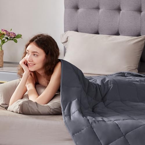 Image of Weighted Blanket (36 inchx48 inch 5lbs),Ultra Soft and Cozy Cooling Weighted Blanket,Heavy Blanket with Machine Washable Soft Blanket, Dark Grey