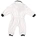 Aeromax Jr. Astronaut Suit with NASA patches and diaper snaps, WHITE, Size 6/12 Months (ASW-ROMP)