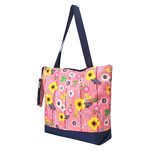 Image of NGIL Medium Top Zipper Closure Canvas Tote Bag with Attached Matching Coin Purse For Moms and Nurses