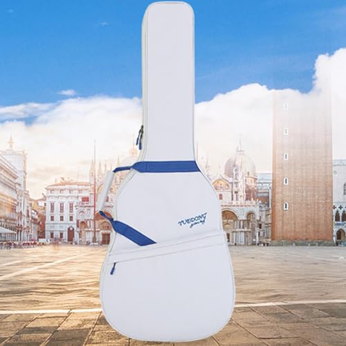 Housse de guitare électrique blanc bleu aux finitions soignées - 4