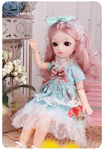 Image of DSR inch B J D Dolls 30CM Smart Doll with Full Set Clothes Shoes Wig Makeup & with Music Gift for Girls Best Gift All Day-30CM (Light-Sky)