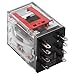 Baomain 2-Pack Power Relay MY2N-GS, 220-240V AC Coil, with DIN Rail Socket Base and LED Indicator, DPDT 8 Pin 7A 250VAC,7A 30VDC, UL Listed, for Industrial Control Automation
