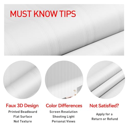 ReWallpaper Faux Beadboard Wallpaper Peel and Stick Prepasted Off White Contact Paper Self Adhesive Removable Wall Paper Vinyl Wainscoting Panels Wallpaper Rolls for Walls Ceiling Bathroom 17.5inx10ft - Thumbnail 5