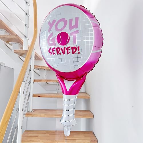 4 balões de tênis rosa/balões de raquete de tênis para adolescentes e mulheres, festas temáticas, bo