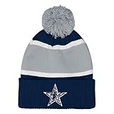 Outerstuff Girls Youth Navy Dallas Cowboys Let's Play Cuffed Knit Hat with Pom